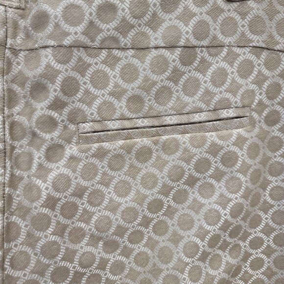 Cartonnier Anthropologie Brocade Bermuda Shorts 10 Cream-Gold Geometric Women's - Picture 10 of 11